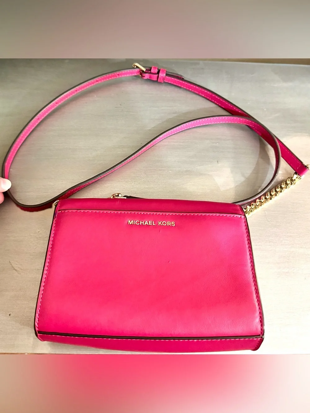 Michael Kors Ruby Clutch convertible crossbody - Ultra Pink EUC ($168+tax)